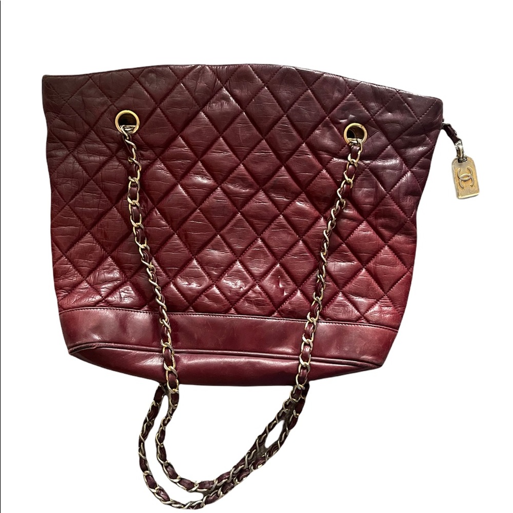 Chanel cambon vintage 31 rue quilted red lamb skin shoulder bag